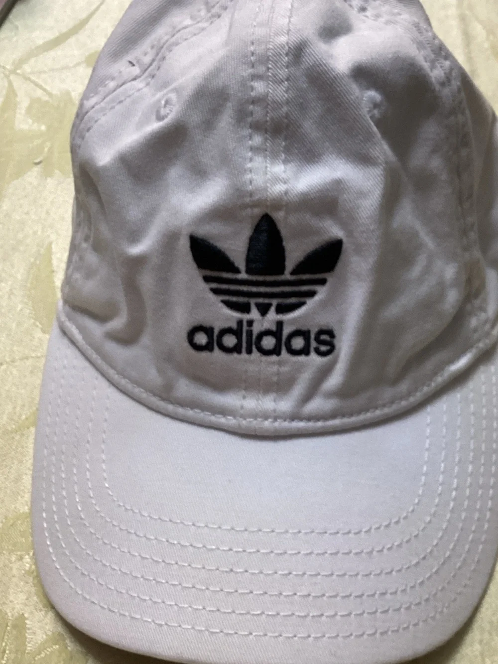 adidas White Cap with Black Trefoil Logo